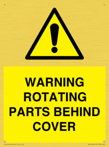 WARNING ROTATING PARTS BEHIND COVER